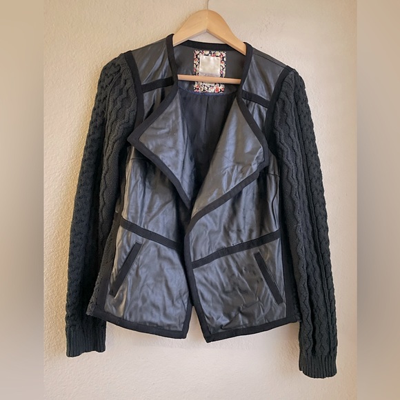 elevenses Jackets & Blazers - Elevenses Anthropologie Black Moto Jacket Size Small